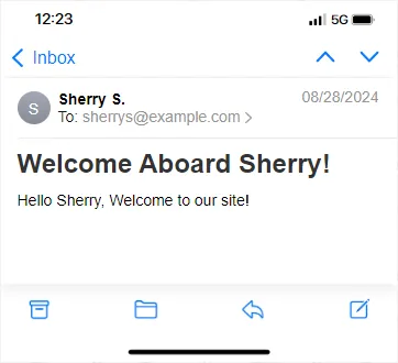 welcome email