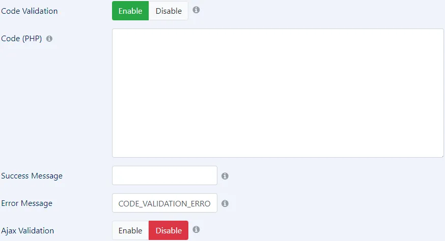 code validation